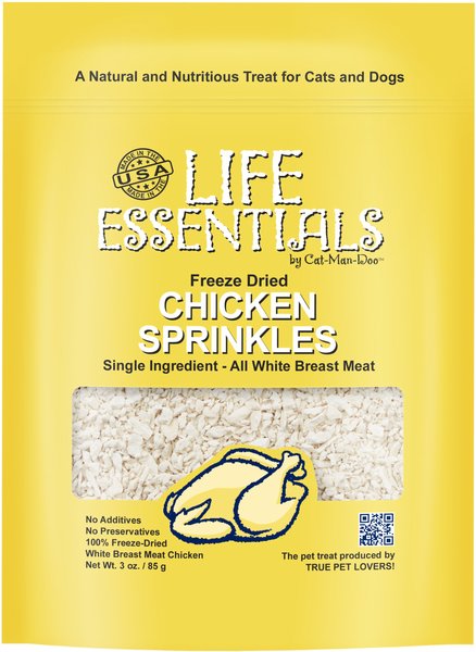 Life Essentials Freeze Dried Chicken Sprinkles Dog & Cat Treats, 3-oz bag slide 1 of 4