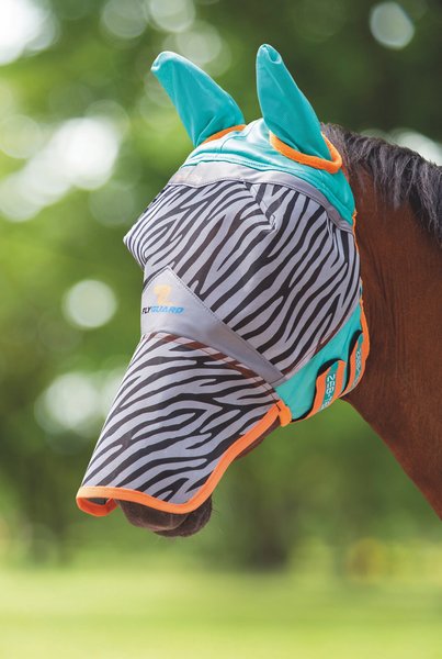 Shires Equestrian Products Zeb-Tek Horse Fly Mask, Zebra, Full slide 1 of 3