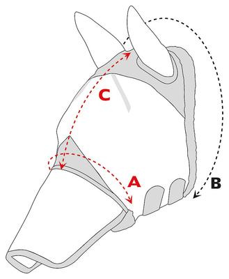 Show full view: Shires Equestrian Products Stretch Zipper Horse Fly Mask, Cob slide 3 of 3