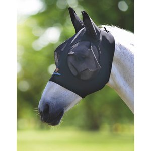 Shires Equestrian Products Stretch Zipper Horse Fly Mask, X-Large Full