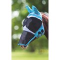 Shires Equestrian Products Fine Mesh Horse Fly Mask with Ears, Teal, Cob