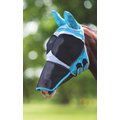 Shires Equestrian Products Fine Mesh Horse Fly Mask with Ears, Teal, Full