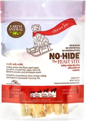 Earth Animal No-Hide Long Lasting Natural Rawhide Alternative The Feast Recipe Stix Chew Dog & Cat Treat Sticks, 10 count