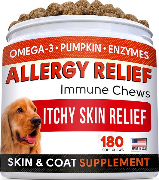 StrellaLab Anti Itch Allergy Relief Omega Dog Chews, 180 count slide 1 of 8