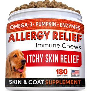 StrellaLab Anti Itch Allergy Relief Omega Dog Chews, 180 count
