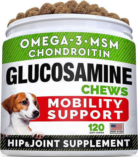 StrellaLab Glucosamine Advanced Mobility with Omega-3 Fish Oil Joint Supplement Dog Chews, 120 count slide 1 of 6