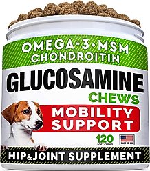StrellaLab Glucosamine Advanced Mobility with Omega-3 Fish Oil Joint Supplement Dog Chews, 120 count slide 2 of 6