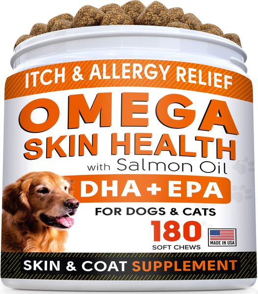 StrellaLab Fish Oil DHA + EPA Omega-3 Soft Chews Dog Skin & Coat Supplement, 180 count slide 1 of 7
