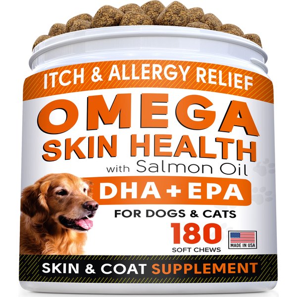 STRELLALAB Fish Oil DHA + EPA Omega3 Soft Chews Dog Skin & Coat