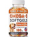 StrellaLab DHA + EPA Omega-3 Fish Oil Softgels Dog Skin & Coat Supplement, 180 count