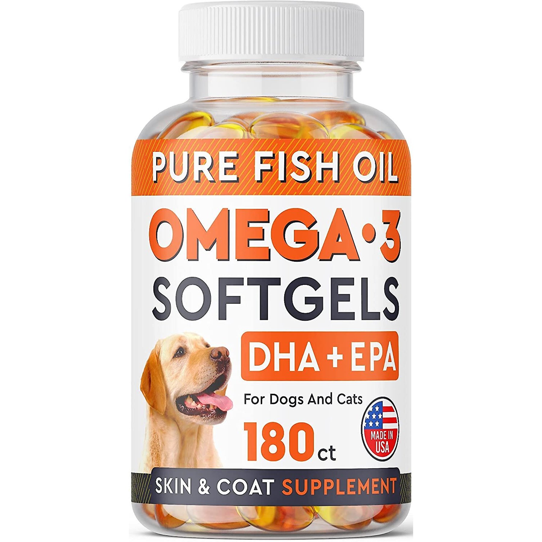  Salmon Oil for Dogs & Cats - Healthy Skin & Coat, Fish Oil, Omega  3 EPA DHA, Liquid Food Supplement for Pets, All Natural, Supports Joint &  Bone Health, Natural