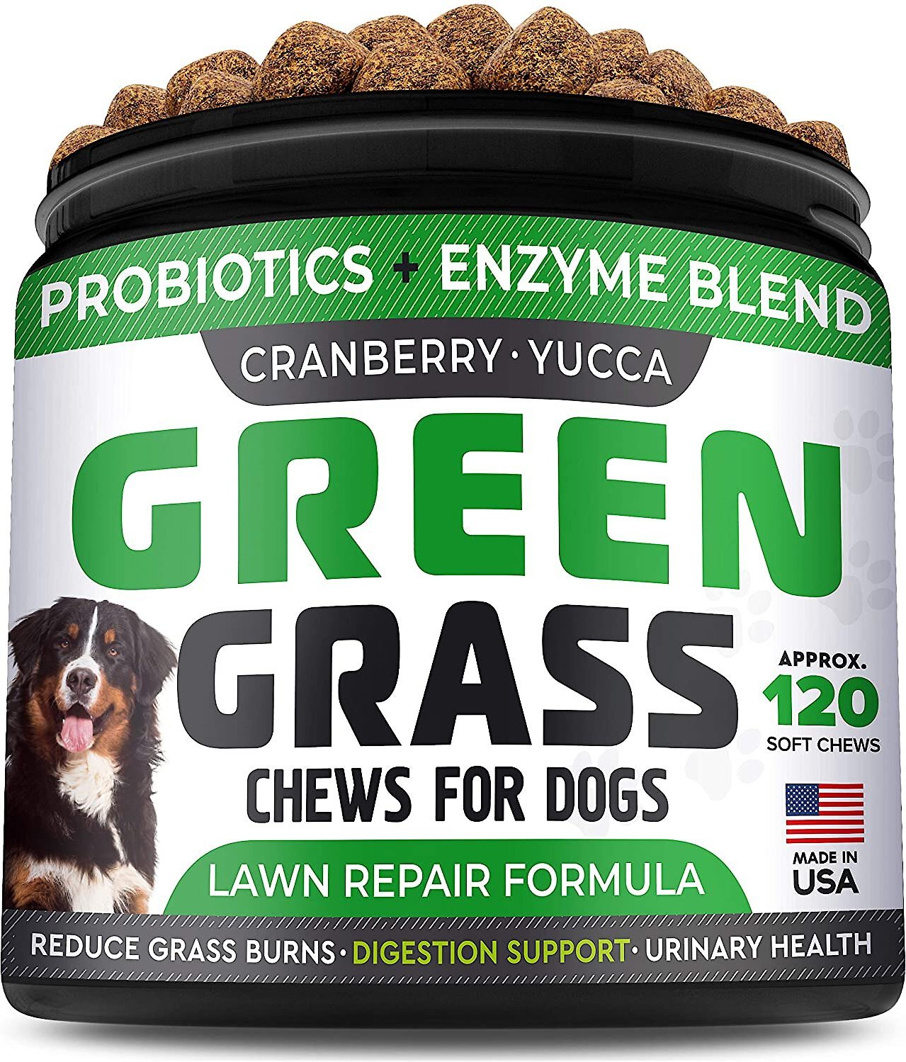 STRELLALAB Green Grass Digestion & Urinary Health Chews Dog Supplement ...