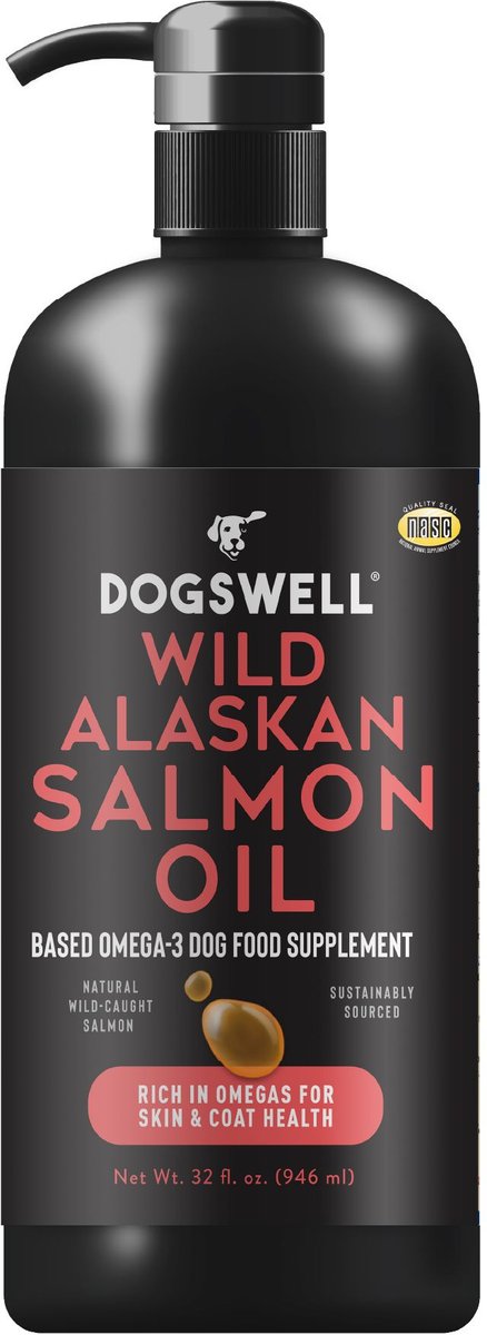 DOGSWELL Wild Alaskan Salmon Oil Dog Supplement 32 oz bottle