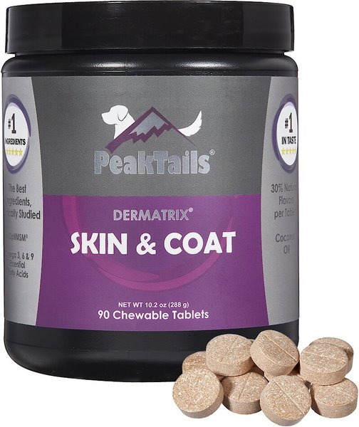 PeakTails Dermatrix Skin & Coat Dog Supplement, 90 count slide 1 of 6