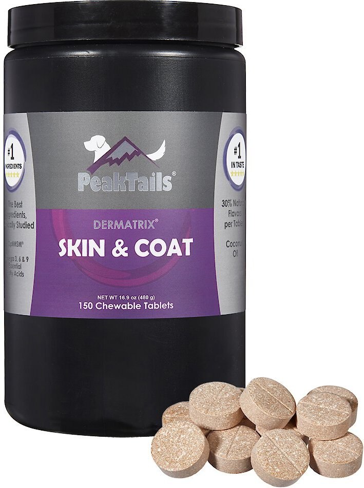 PEAKTAILS Dermatrix Skin & Coat Dog Supplement, 150 count