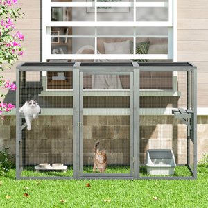 COZIWOW Wooden Outdoor Cat Enclosure Run Playpen Catio CW12B0379-T01 - The  Home Depot