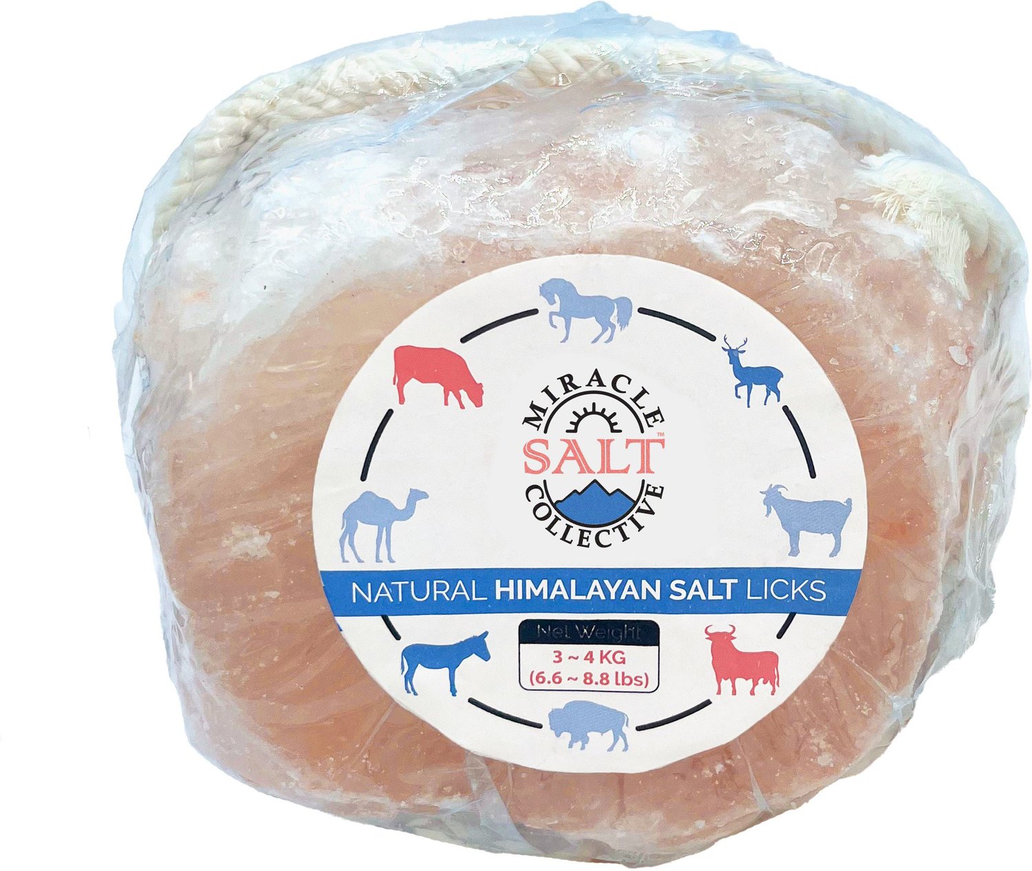 MIRACLE SALT COLLECTIVE Natural Himalayan Salt Lick, 7lb block