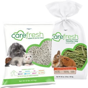 Carefresh Rabbit & Ferret Litter, 10-lb bag + Premium Western Timothy Hay, 48-oz bag