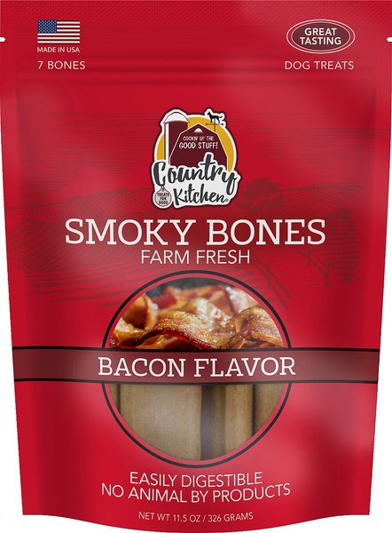 Country Kitchen Smoky Bones Bacon Flavored Hard Chew Dog Treats, 7 count slide 1 of 2