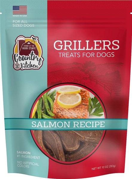 Country Kitchen Salmon Grillers Dog Treats, 10-oz bag slide 1 of 2