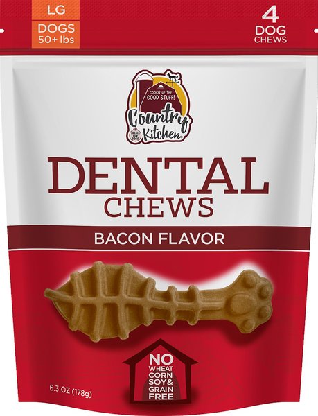 Country Kitchen Bacon Flavored Dental Chew Dog Treat, 6.4-oz bag, Large slide 1 of 2