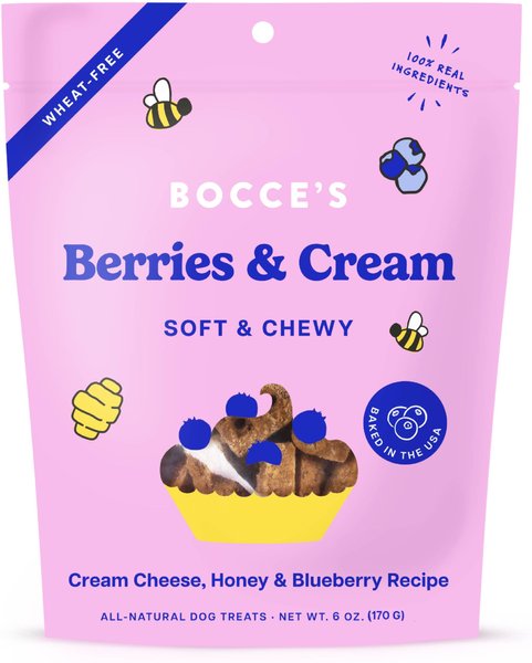 Bocce's Bakery Berries & Cream Soft & Chewy Dog Treats, 6-oz bag slide 1 of 2
