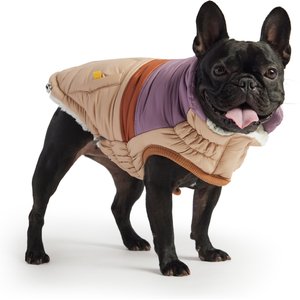 GF Pet Elasto-Fit Retro Dog Puffer Coat, Sand, Medium 