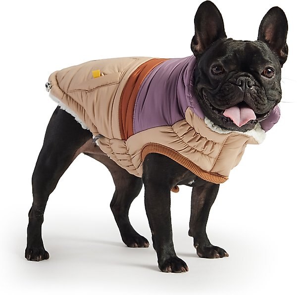 GF Pet Elasto-Fit Retro Dog Puffer Coat, Sand, 3X-Large slide 1 of 7