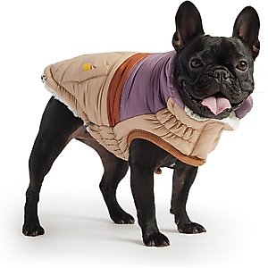 GF Pet Elasto-Fit Retro Dog Puffer Coat, Sand, 3X-Large