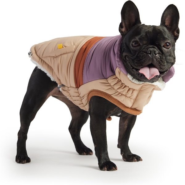 GF Pet Elasto-Fit Retro Dog Puffer Coat, Sand, 4X-Large slide 1 of 7