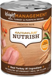 Rachael Ray Nutrish Weight Management Real Turkey & Pumpkin Wet Dog Food, 13-oz can, case of 12