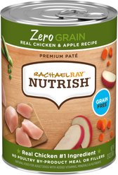Rachael Ray Nutrish Zero Grain Real Chicken & Apple Recipe Wet Dog Food, 13-oz can, case of 12