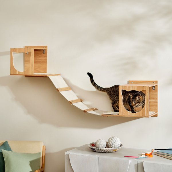 Frisco Cat Silhouette with Bridge Wall Mounted Cat Wall Shelves slide 1 of 6