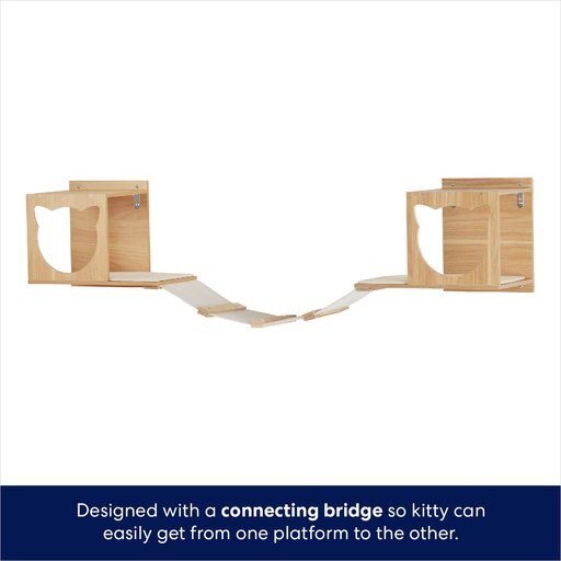 Frisco Cat Silhouette with Bridge Wall Mounted Cat Wall Shelves