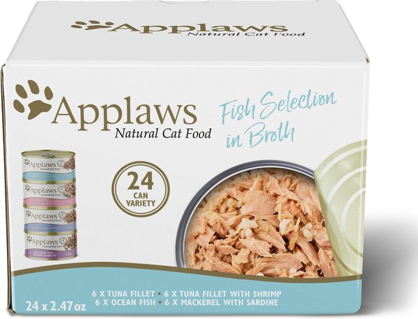 Applaws Fish Broth Variety Pack Wet Cat Food, 2.47-oz, case of 24 slide 1 of 7