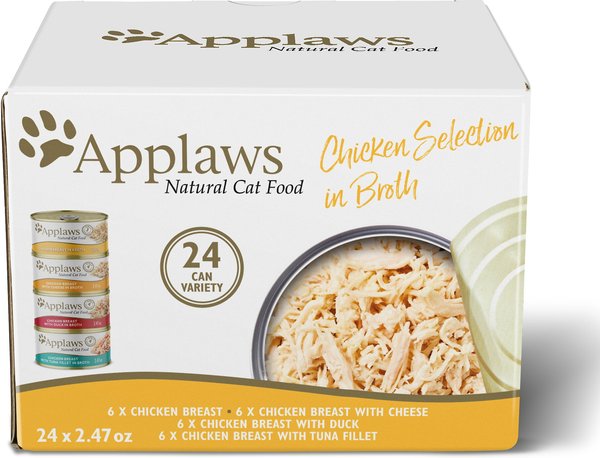Applaws Chicken Broth Variety Pack Wet Cat Food, 2.47-oz, case of 24 slide 1 of 7