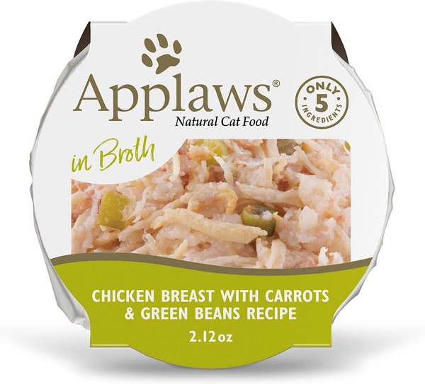 Applaws Chicken with Carrots & Green Beans in Broth Wet Cat Food, 2.12-oz, case of 18 slide 1 of 7