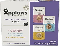 Applaws Broth Variety Pack Wet Cat Food, 2.47-oz, case of 12
