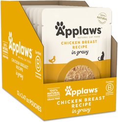 Applaws Chicken Flakes in Gravy Wet Cat Food, 2.47-oz, case of 12