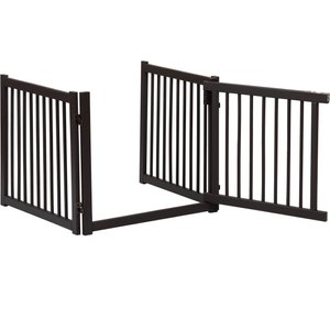 Coziwow by Jaxpety Wooden Foldable Dog Gate, Brown, 24-in