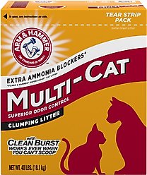 Arm & Hammer Litter Multi-Cat Strength Clean Burst Clumping Litter, 40-lb box