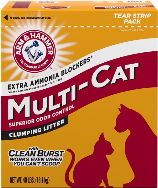 Arm & Hammer Litter Multi-Cat Strength Clean Burst Clumping Litter, 40-lb box slide 1 of 10