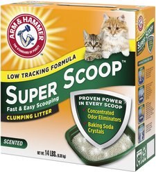 Arm & Hammer Litter Super Scoop Fresh Clean Scented Clumping Clay Cat Litter, 14-lb box