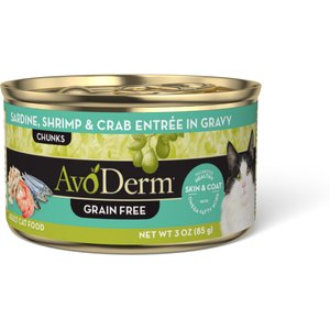 AVODERM Natural Grain Free Sardine Shrimp Crab Meat Entree in