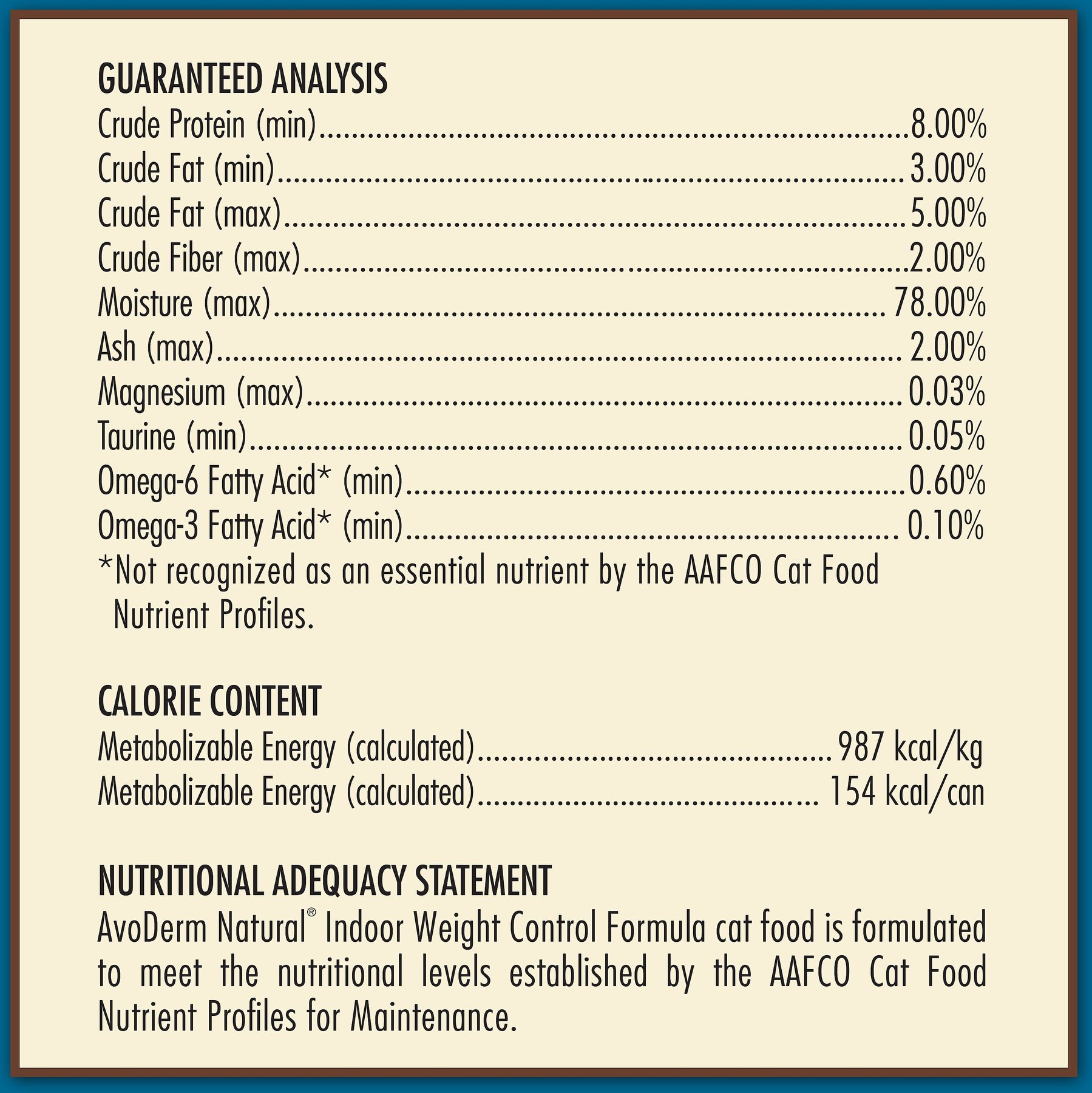 avoderm natural indoor weight support recipe adult canned cat food