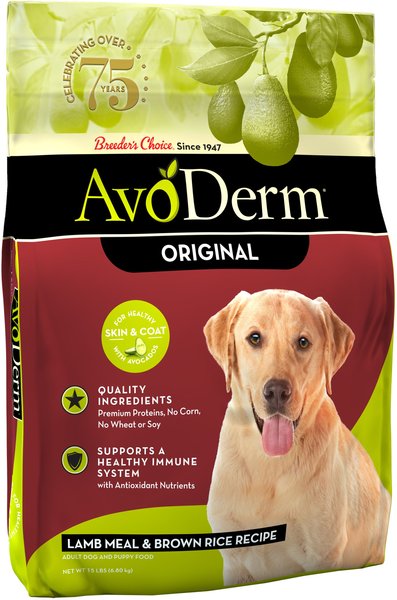 AvoDerm Original Lamb Meal & Brown Rice Recipe Adult Dry Dog Food, 15-lb bag slide 1 of 7