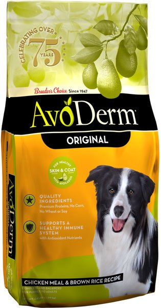 AvoDerm Original Chicken Meal & Brown Rice Recipe Adult Dry Dog Food, 4.4-lb bag slide 1 of 6