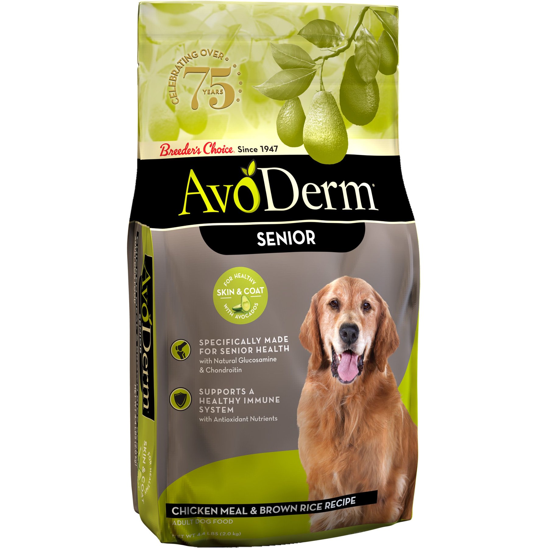 AVODERM Senior Chicken Meal Brown Rice Recipe Dry Dog Food 26 lb bag Chewy