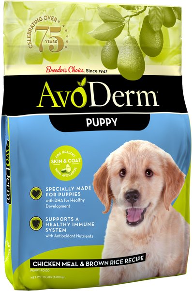 AvoDerm Natural Puppy Chicken Meal & Brown Rice Dry Dog Food, 15-lb bag slide 1 of 6