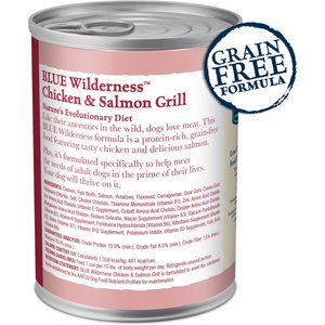 Blue Buffalo Wilderness Salmon & Chicken High-Protein Grain-Free Adult Canned Dog Food, 12.5-oz, case of 12